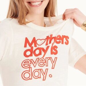 J. Crew Cream and Red Graphic Tee